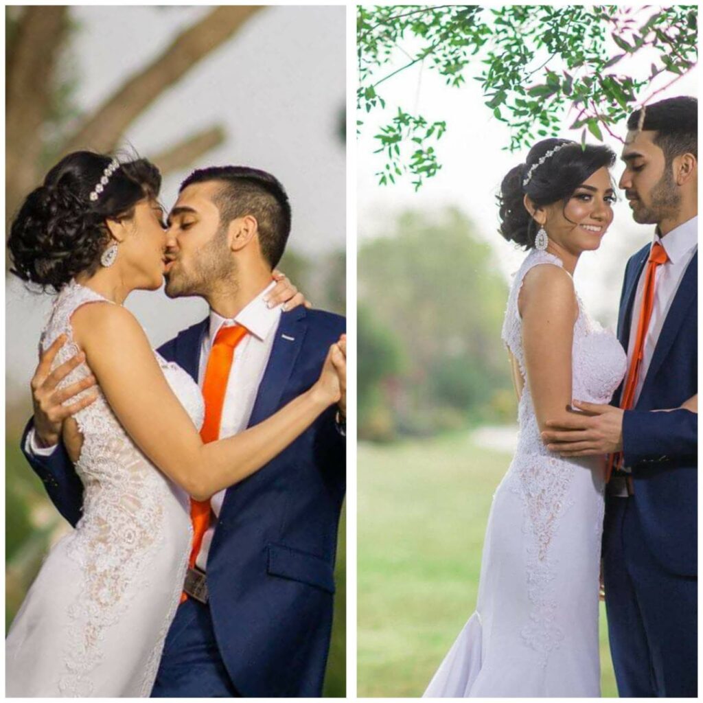 שמלת כלה זורמת בעבודת יד מהסטודיו של ליז כרם בבאר שבע